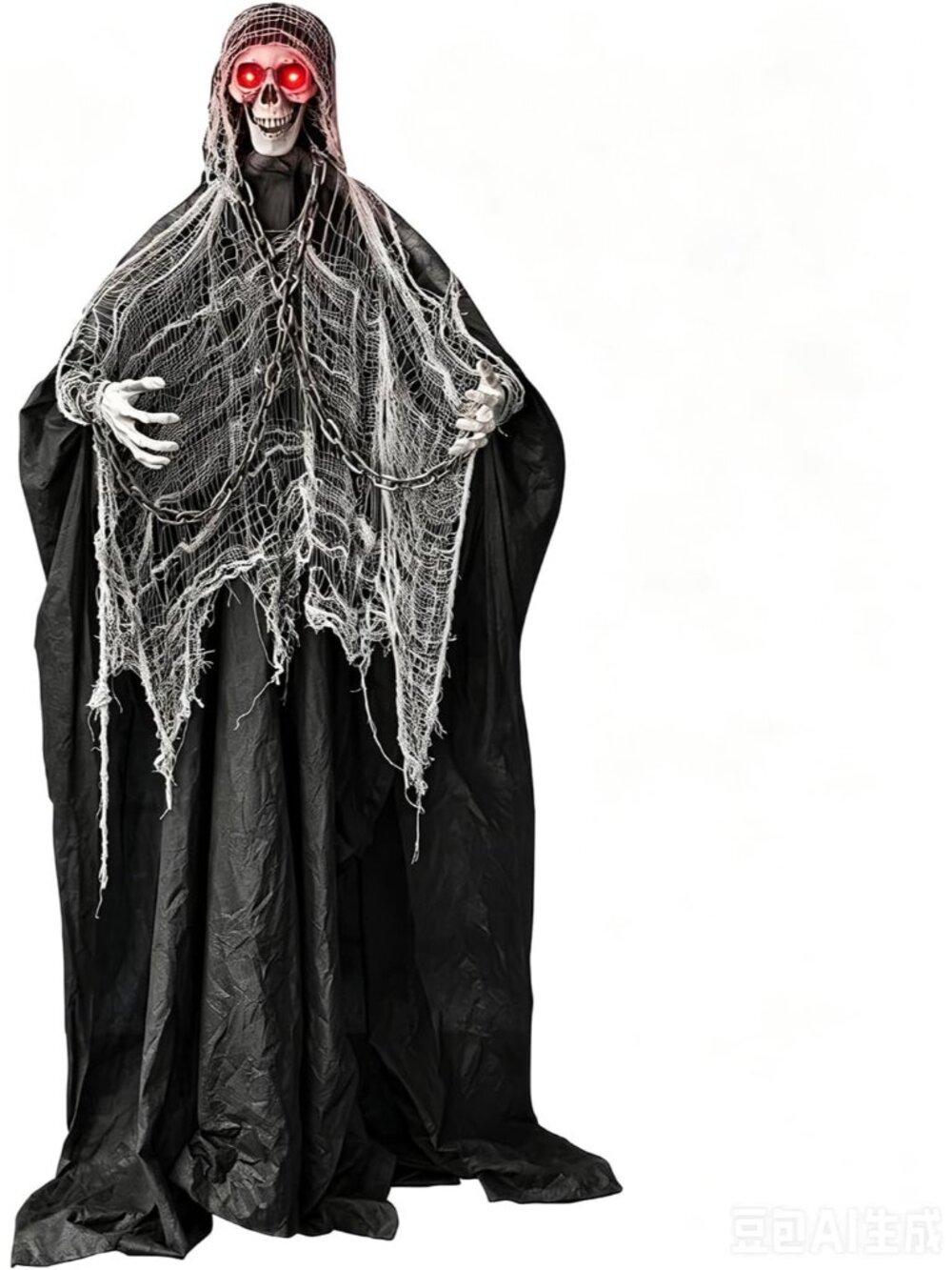 6ft Sound-Controlled Swinging Scary Skeleton Ghost Decoration Featuring Sound